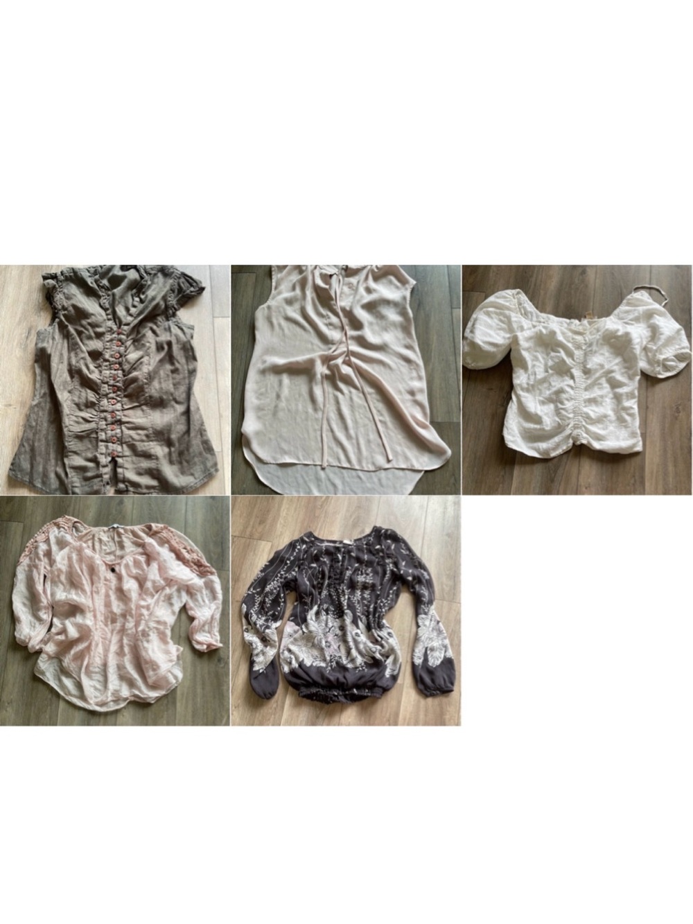 Women’s Mixed Blouses in Pink, White, Black & Olive Bundle / Lot